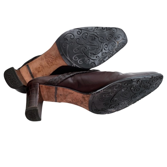 Vintage Brighton Women's Heels "Tapa" Brown Leather Shoes Size 7M Leather Soles - Picture 7 of 11